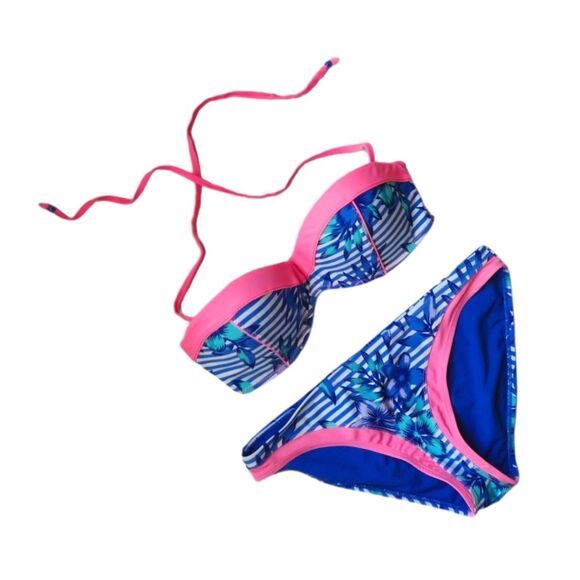 Y2K Heat Swim Tropical Print Bikini Set - Picture 1 of 13